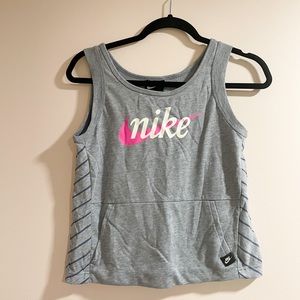 Nike Gray Pink Logo Tank Large